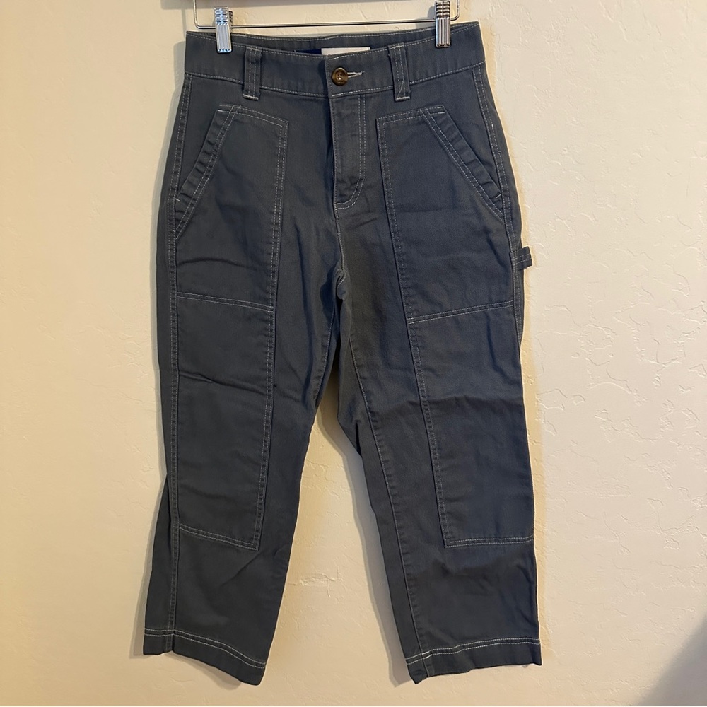 Old Navy Womens Charcoal Blue High-Rise Straight Utility Carpenter Pants 0P